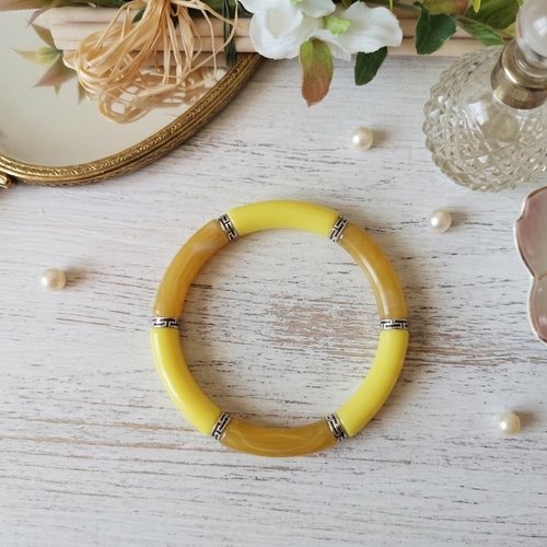 Bracelet perles tube incurvées