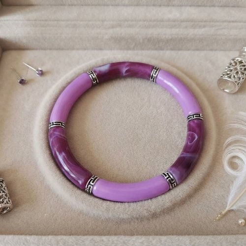 Bracelet perles tube incurvées