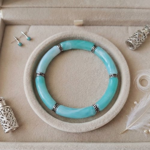 Bracelet perles tube incurvées