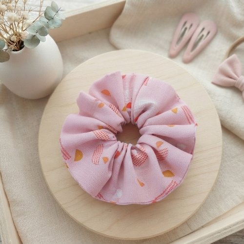 Chouchou fille coton rose