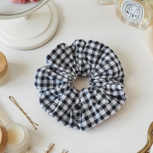 Chouchou coton vichy noir et blanc