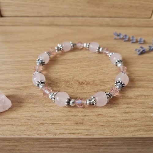 Bracelet perles en verre colonne et toupies