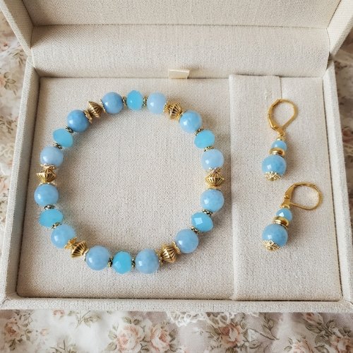 Parure bracelet et boucles d'oreilles assorties