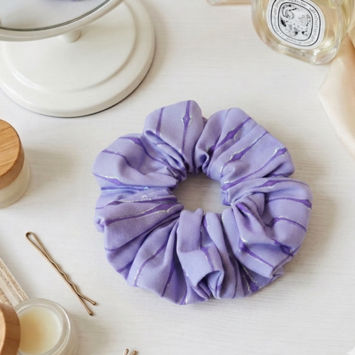 Chouchou coton lilas et violet