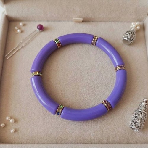 Bracelet perles tube incurvées