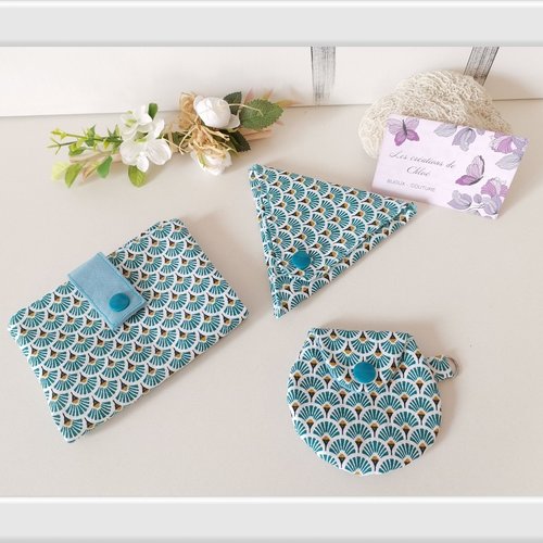 Ensemble porte cartes, monnaies et étui écouteur