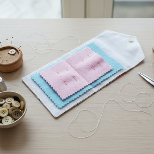 Pochette/étui pour aiguilles à coudre