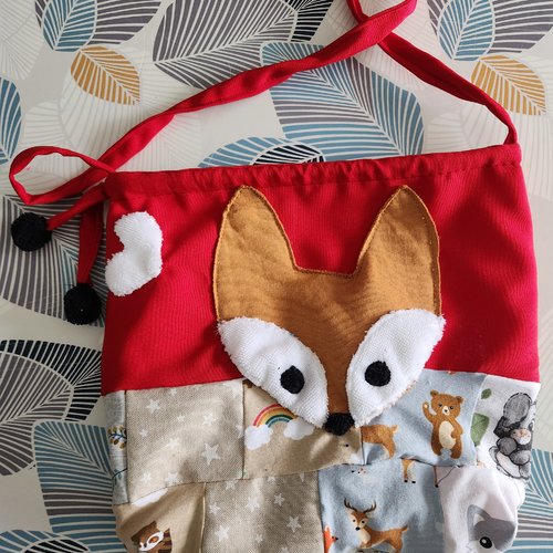 Sac chat sac à doudou renard, sac école maternelle