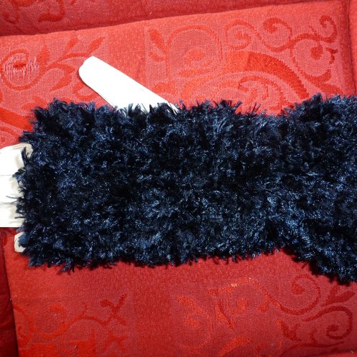 Mitaines en laine imitation fourrure noir bleuté  ,très souple