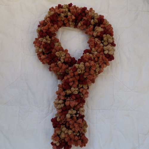 Écharpe , tour de cou, laine petite fleurs multicolore, nouveauté originale,