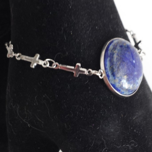 Bracelet réglable lapis lazuli création unique