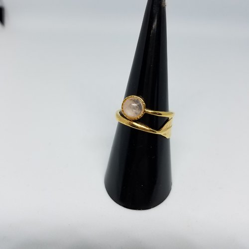 Bague Vintage en cristal de Quartz Rutile naturel, cabochon 45,6ct- 9