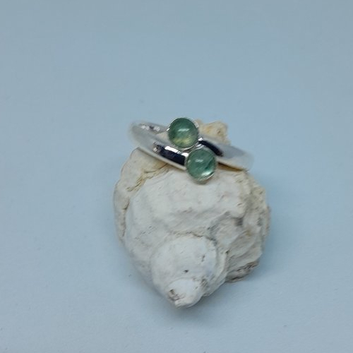 Bague plaquée argent argent et aventurine création unique