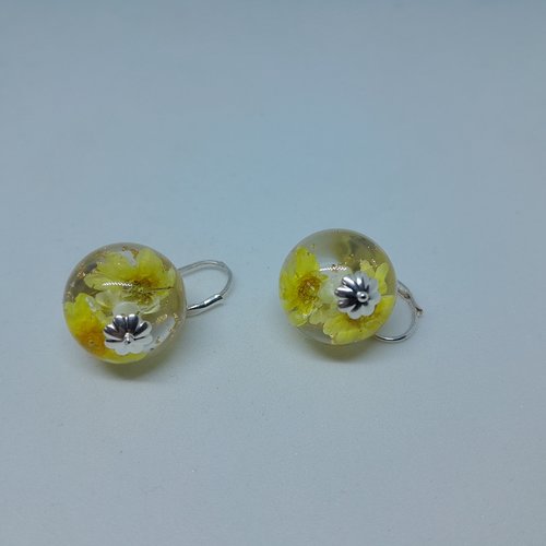 Boucles d'oreille en verre de murano et argent 925 création unique