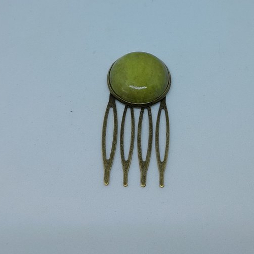 Peigne à chignon à 4 dents avec citrine création unique