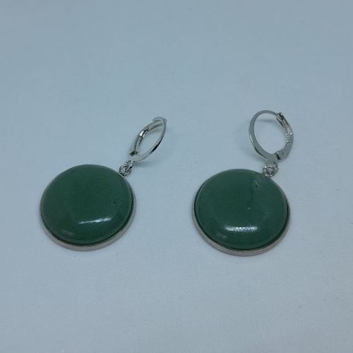 Boucles d'oreille aventurines en acier inoxydable création unique