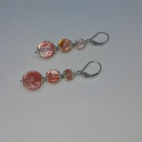 Boucles d'oreille dormeuses argent tourmalines et création unique