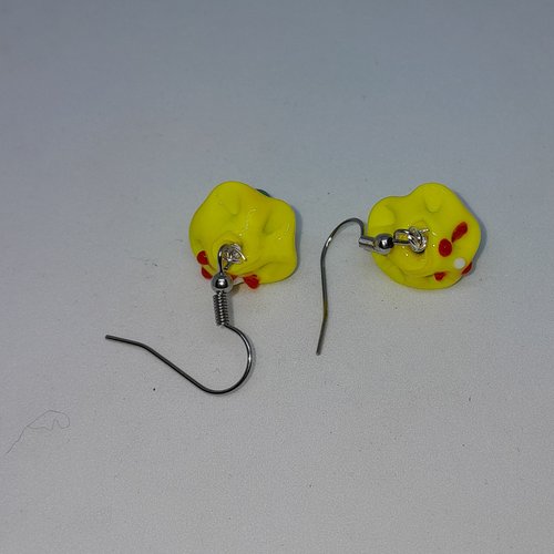 Boucles d'oreille champignons en verre façon murano