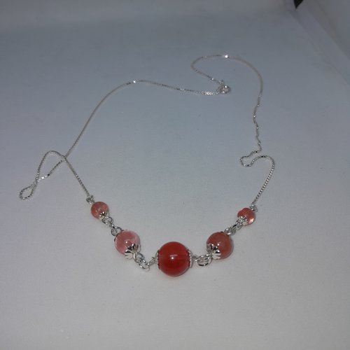 Collier rares tourmalines aussi appelées rubellites et argent création unique