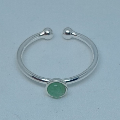 Fine bague aventurine réglable création unique