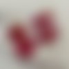 Boucles d’oreilles effet pierre précieuses rose et rouge double cœur