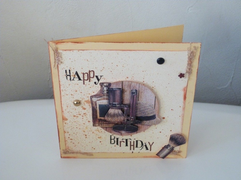 Carte D Anniversaire Faite Main Theme Retro Mon Kit Beaute Un Grand Marche