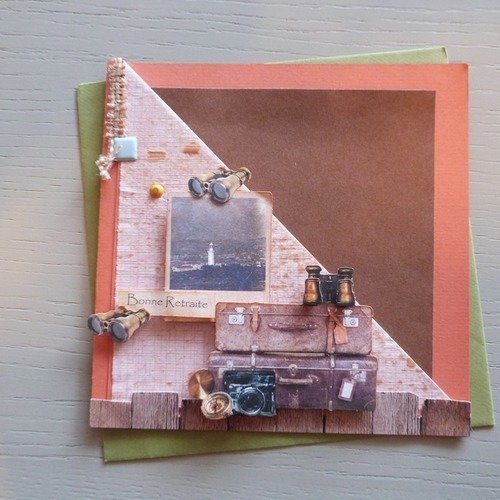 Carte Pour Retraite Faite Main Theme Retro Un Grand Marche