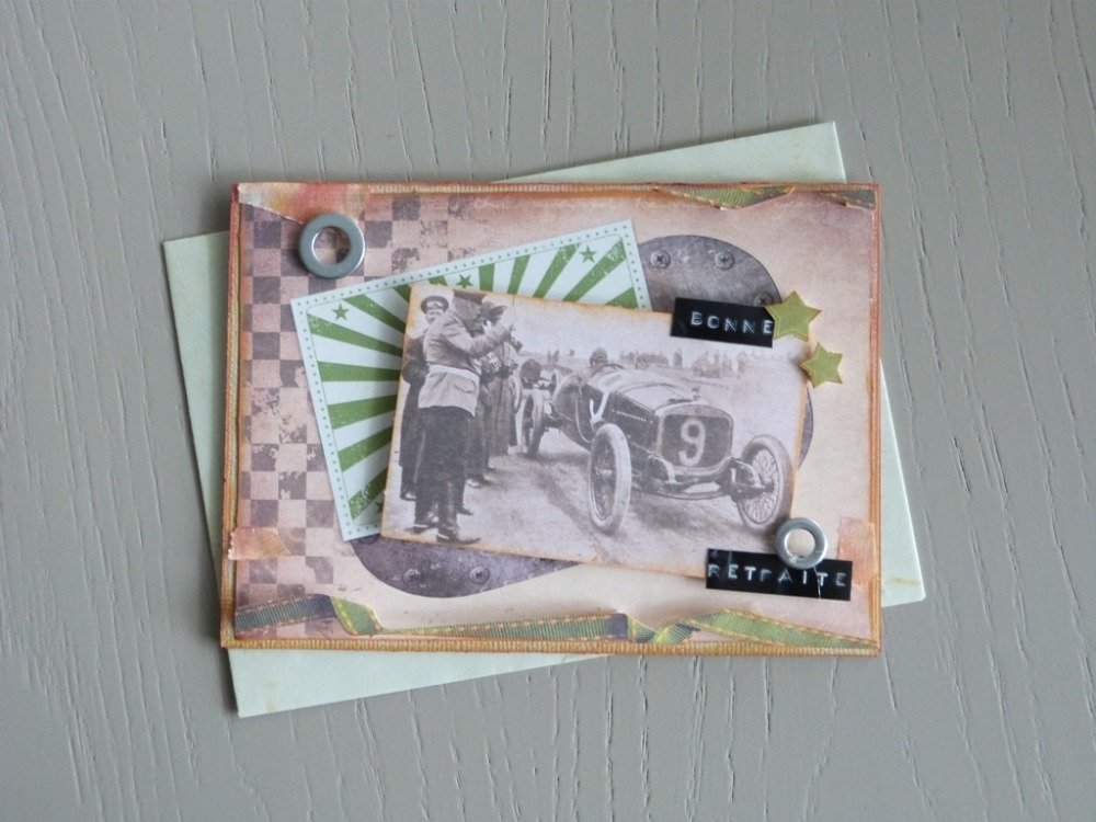 Carte De Felicitations Pour Retraite Faite Main Theme Retro Un Grand Marche