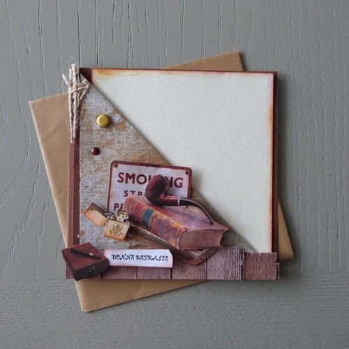 Carte Pour Retraite Faite Main Theme Retro Un Grand Marche