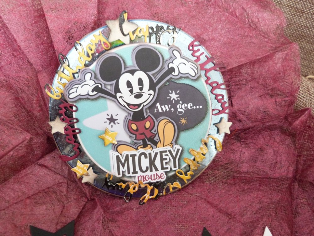 Carte D Anniversaire Enfant Faite Main Sur Cd Theme Mickey La Compil De Mickey Un Grand Marche