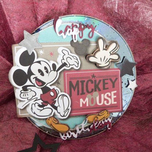 Carte D Anniversaire Enfant Faite Main Sur Cd Theme Mickey Mickey Mouse Un Grand Marche