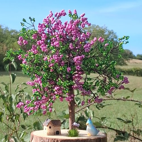 Perle de lilas – arbre en perles fait main