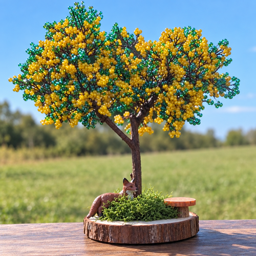 Aurore de perlune – arbre en perles fait main