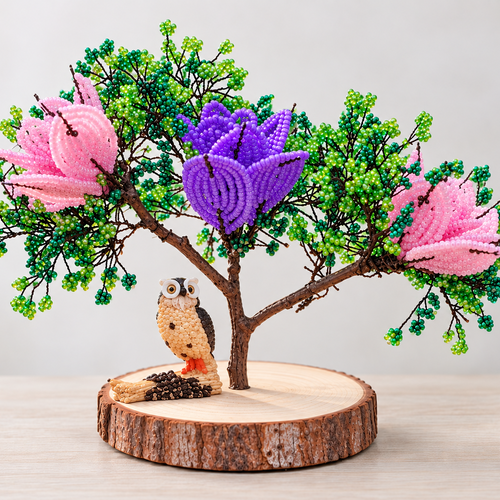 Fleur de perlune – arbre fleuri en perles