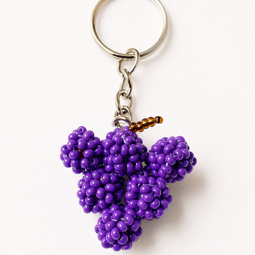 Porte-clés grappe de raisin en perles