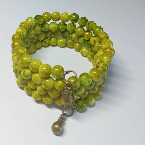 Bracelet mode chic – vert & bronze