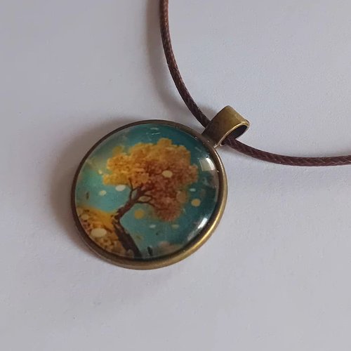 Médaillon cabochon arbre de vie