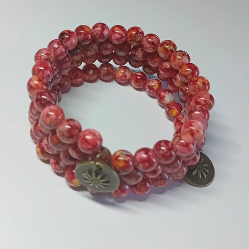 Bracelet "éclat carmin" & bronze