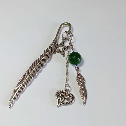 Marque-page "forêt enchantée" – agate verte & métal inaltérable
