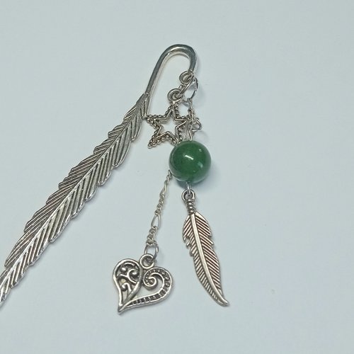 Marque-page "forêt enchantée" – agate verte & métal inaltérable