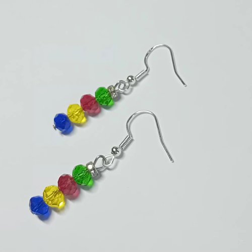 Boucles d'oreilles "rainbow summer" – cristal multicolore & argent 925
