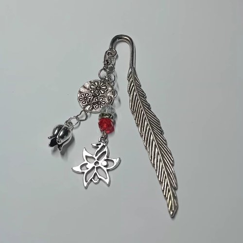 Marque-page plume "éclat floral"