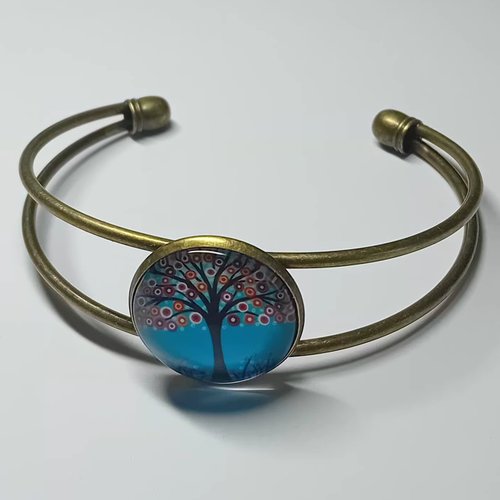 Jonc "arbre de vie cabochon"