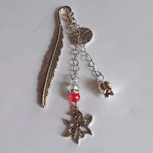 Marque-page plume "éclat floral"