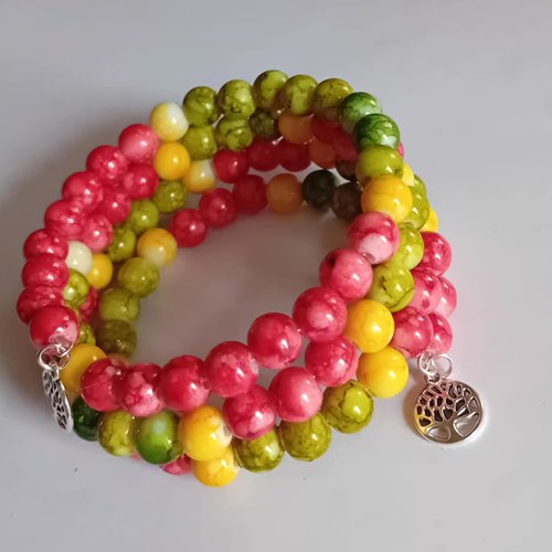Bracelet multi rangs "énergie tropicale"