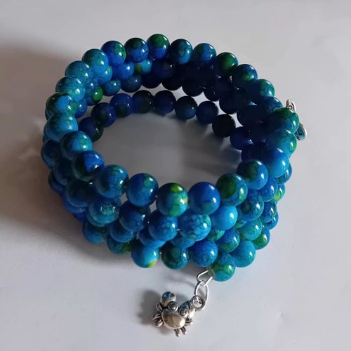 Bracelet multi rangs "lagon & crabe"