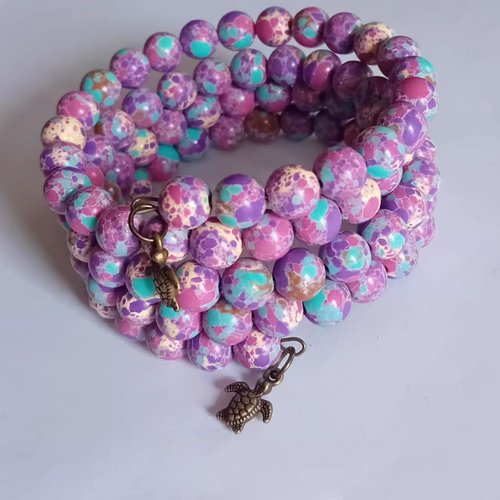 Bracelet multi rangs "douceur de tortue"