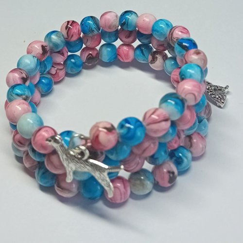 Bracelet multi rangs "lagon & tendresse"