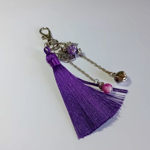 Bijou de sac & porte-clés "éclat violet"