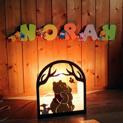 Lampe décorative winnie l'ourson en bois